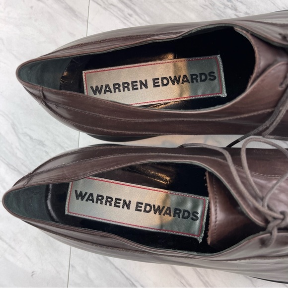 •Warren Edwards Men's Dress Shoes Size 11.5 Brown derby oxfords vibram sole - Picture 14 of 15